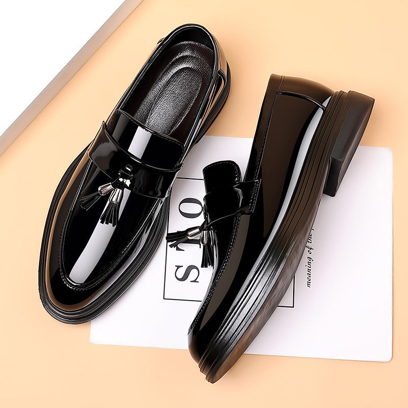 Faux Leather Tassel Loafers with Rubber Sole for Men