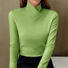 Sculpted soft touch turtleneck in green