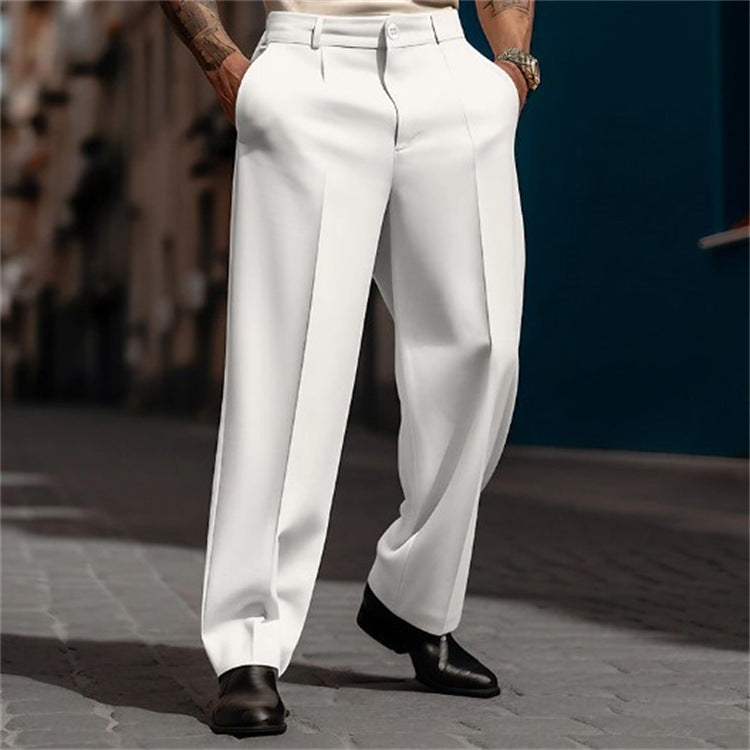 High waist double pleat wide leg suit pant, view 1