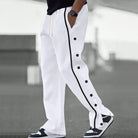 Snap button relaxed sporty jogging pant, view 4