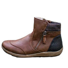 Cushioned orthopedic ankle boot in brown