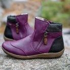 Cushioned orthopedic ankle boot in lilac