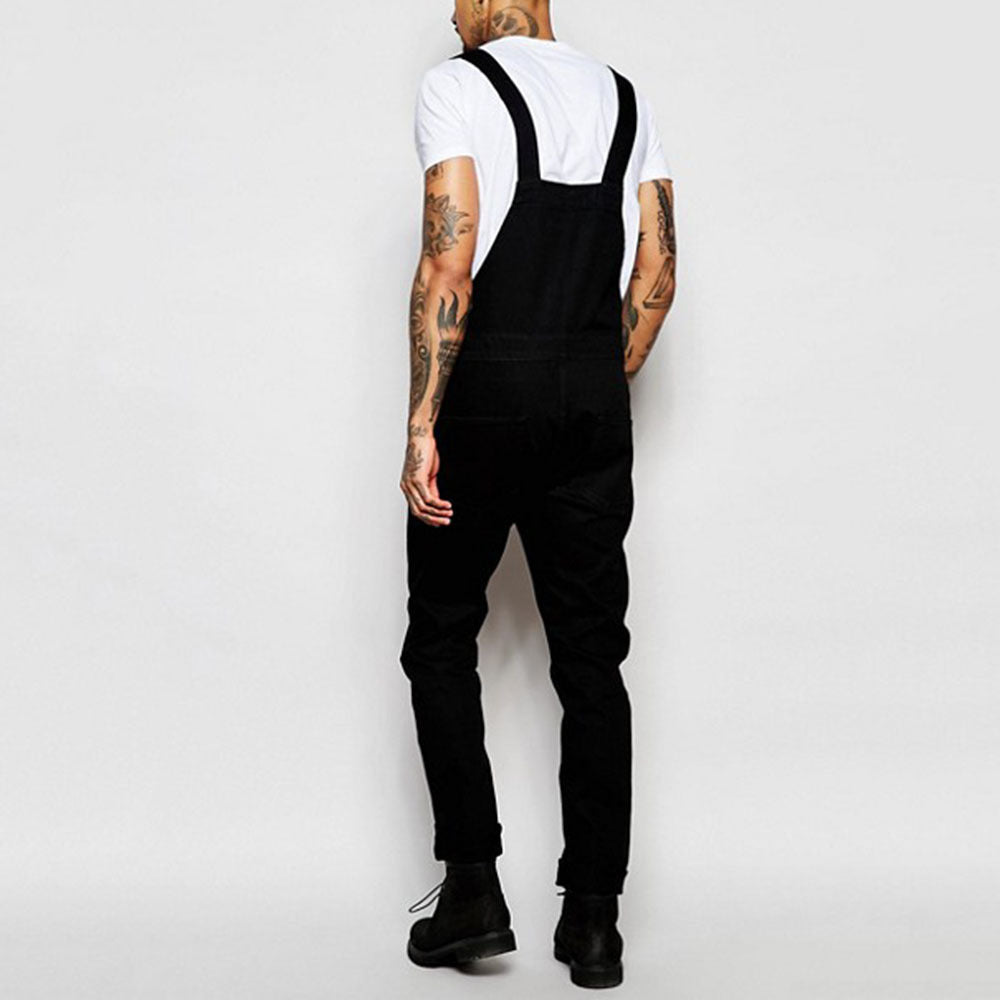 Modern fit adjustable strap denim overall, view 2