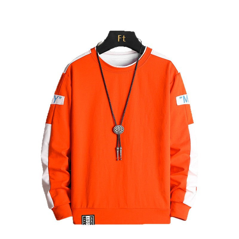 Cotton blend sporty crew neck sweatshirt, view 5