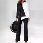 Asymmetric design modern pant suit set, view 3