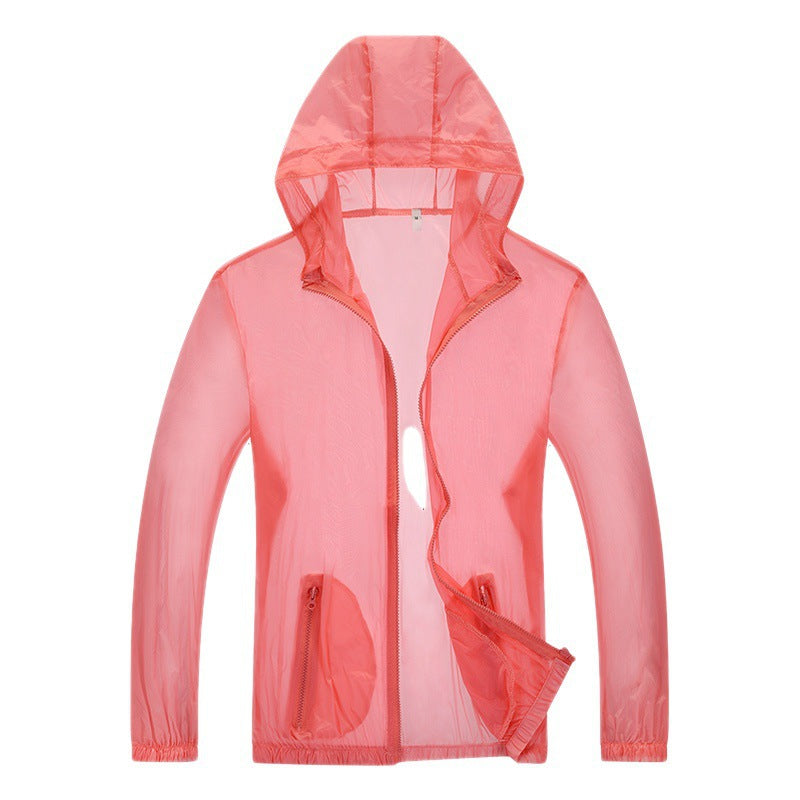 Ultralight hooded rain jacket with reflective trim, view 5