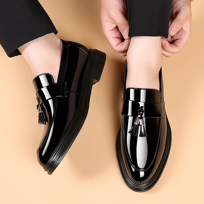 Faux Leather Tassel Loafers with Rubber Sole for Men