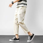 Breathable relaxed cropped pant in white