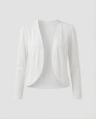 Shawl collar open front tailored bolero blazer in white