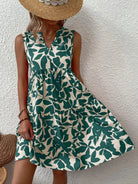 Boho floral V-neck strappy mini dress, view 2