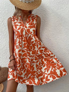Boho floral V-neck strappy mini dress, view 10
