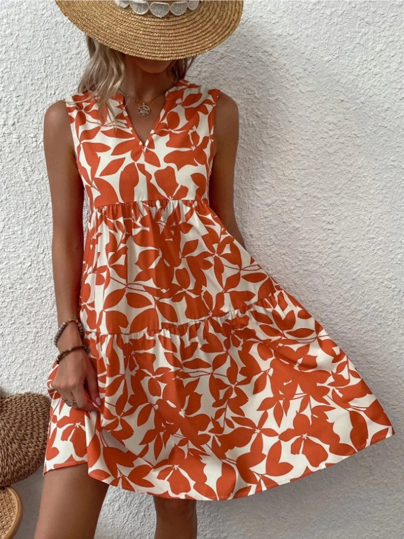 Boho floral V-neck strappy mini dress, view 10