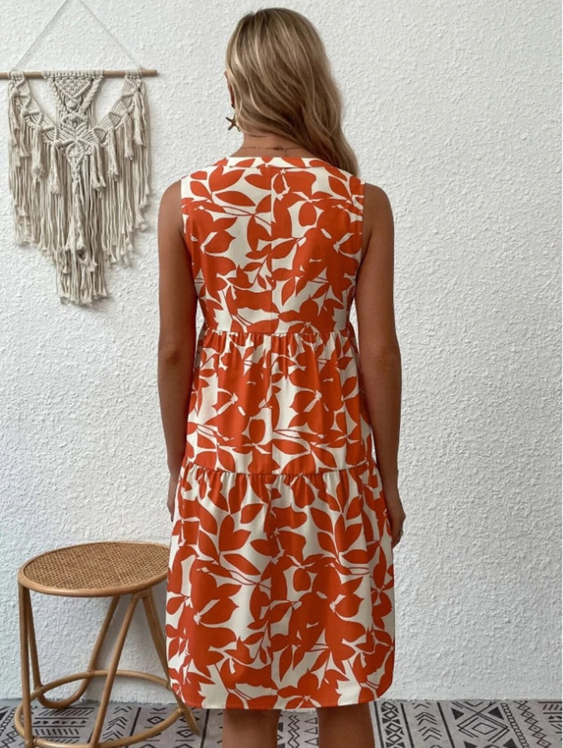 Boho floral V-neck strappy mini dress, view 12