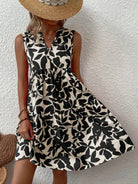 Boho floral V-neck strappy mini dress, view 5