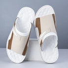Cushioned wide vamp leather slide sandal, view 5