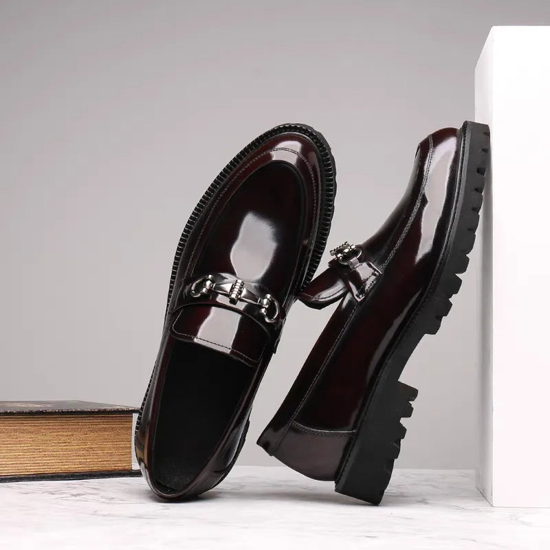 Polished leather horse bit dress loafer, view 7