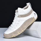 Padded suede look high top sneaker in white