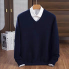 Midweight wool blend V-neck sweater, view 13