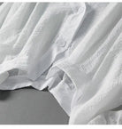 Batwing sleeve cotton linen V-neck blouse, view 3