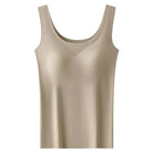 Seamless built in bra sleeveless tank top in khaki