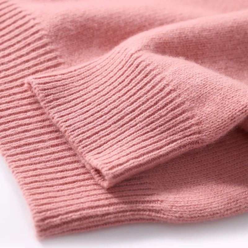 Ribbed trim cashmere blend knit sweater, view 11