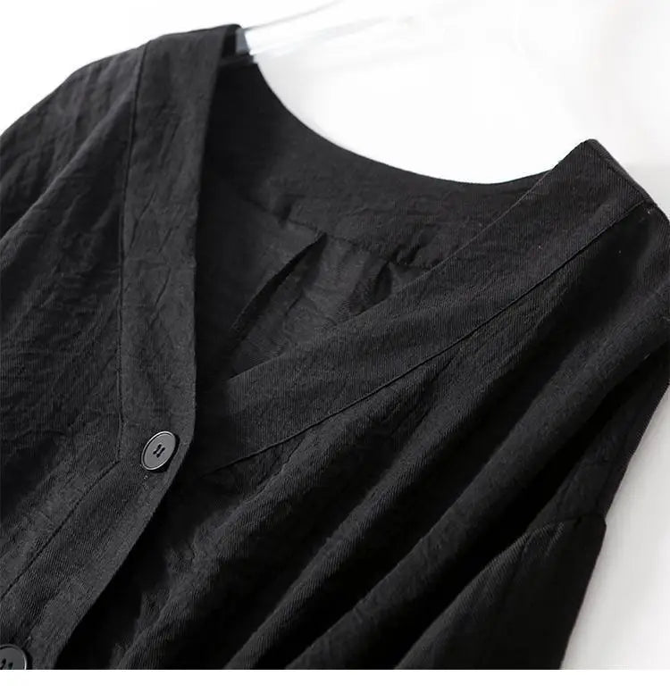Batwing sleeve cotton linen V-neck blouse, view 5
