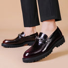 Polished leather horse bit dress loafer, view 4