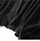 Batwing sleeve cotton linen V-neck blouse, view 6