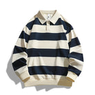 Classic striped collared rugby shirt in navy