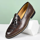 Croc embossed leather tassel loafer, view 9