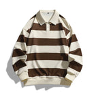 Classic striped collared rugby shirt in brown