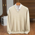 Midweight wool blend V-neck sweater, view 15