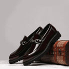 Polished leather horse bit dress loafer, view 6