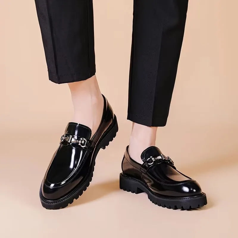 Polished leather horse bit dress loafer, view 12