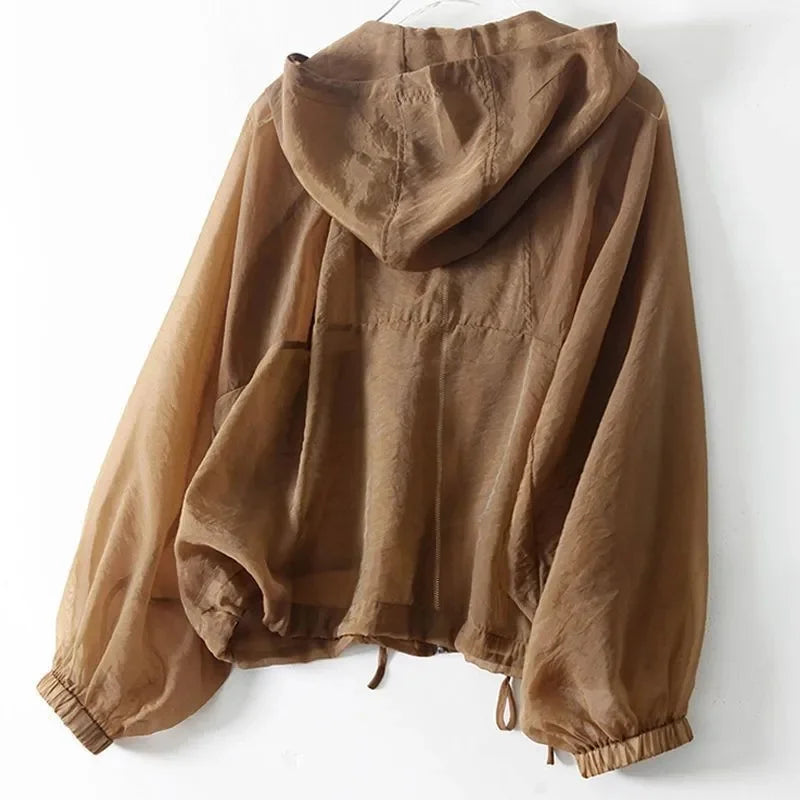 Lightweight loose long sleeve sun hoodie, view 2