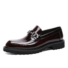 Polished leather horse bit dress loafer in burgundy