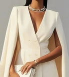 Double breasted cape sleeve blazer mini dress, view 3