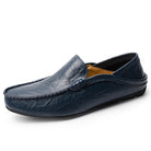 Fold down heel vegan leather travel loafer in navy