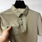 Featherlight waffle knit polo shirt, view 13