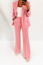 Tailored two piece blazer and pants set in pink
