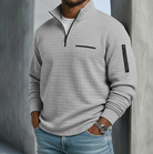 Soft waffle texture long sleeve shirt in gray