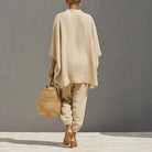 Batwing sleeve top and tapered pants set, view 2