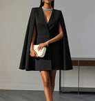 Double breasted cape sleeve blazer mini dress, view 7