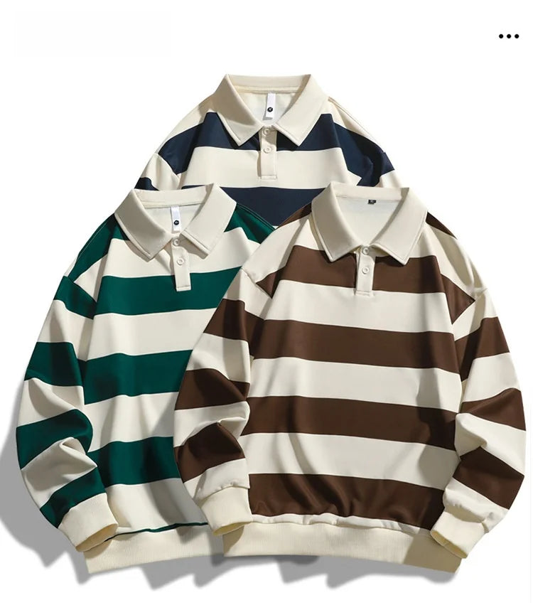 Classic striped collared rugby shirt, view 7