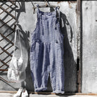 Vintage adjustable strap overall with pockets in dark blue