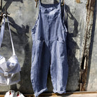 Vintage adjustable strap overall with pockets in blue