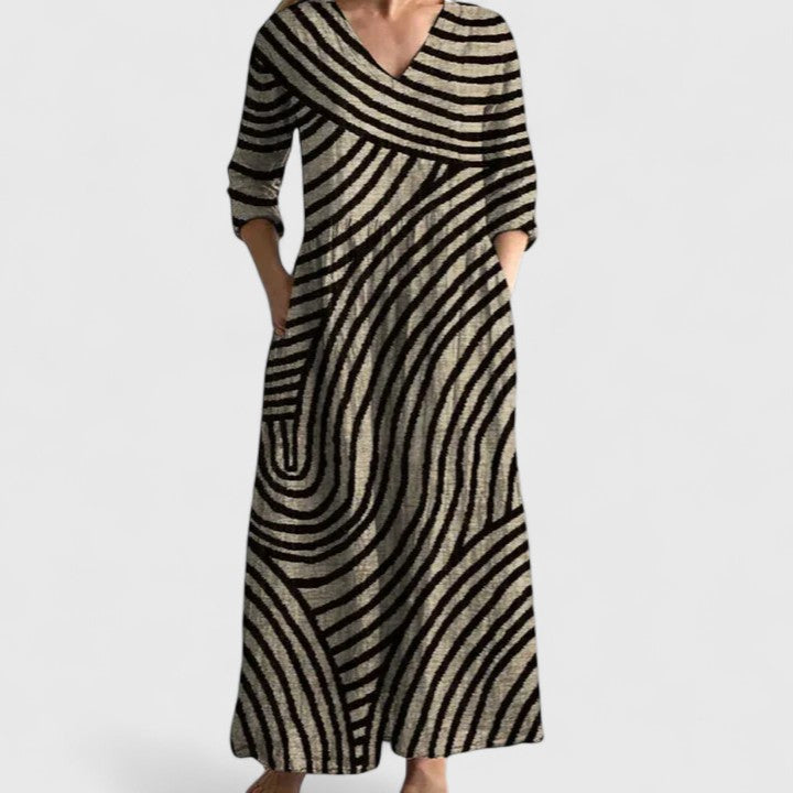 Geometric print relaxed day dress, view 2
