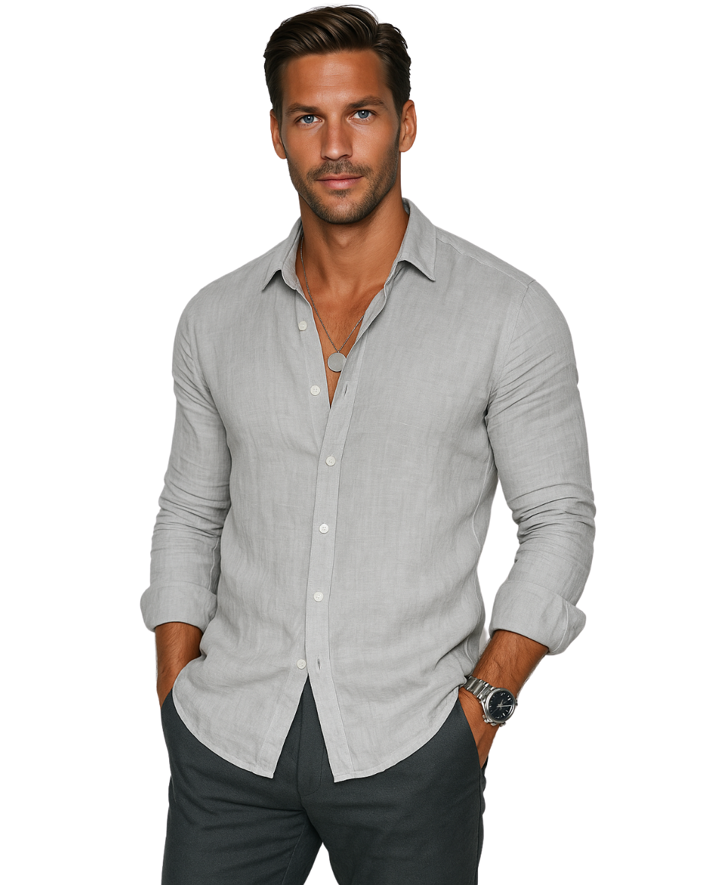 Lightweight long sleeve summer shirt, view 1
