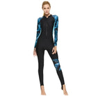 Full coverage long sleeve swimsuit in aqua blue