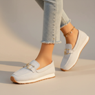 Breathable cushioned slip on loafer in white